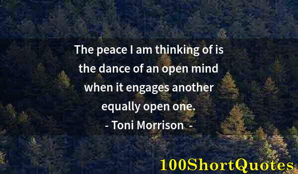 Quote by Albert Einstein: The peace I am thinking of is the dance of an open mind when it engages another equally open one.