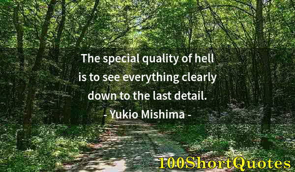 Quote by Albert Einstein: The special quality of hell is to see everything clearly down to the last detail.