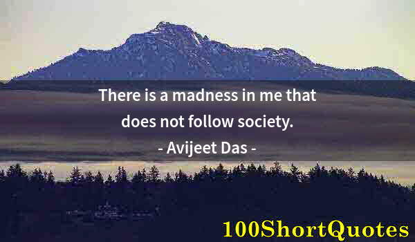 Quote by Albert Einstein: There is a madness in me that does not follow society.