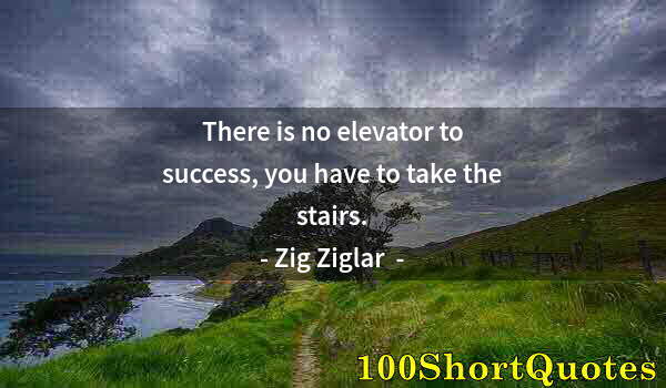 Quote by Albert Einstein: There is no elevator to success, you have to take the stairs.