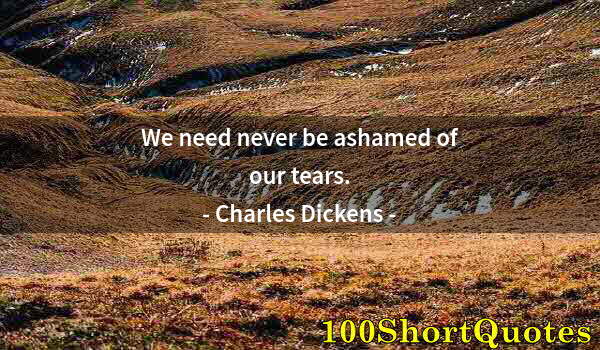 Quote by Albert Einstein: We need never be ashamed of our tears.