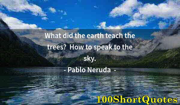 Quote by Albert Einstein: What did the earth teach the trees?  How to speak to the sky.