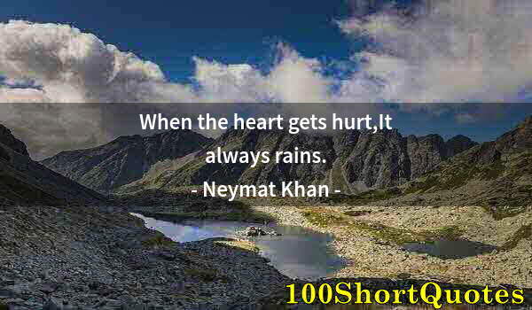 Quote by Albert Einstein: When the heart gets hurt,It always rains.