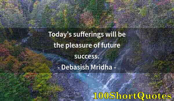 Quote by Albert Einstein: Today's sufferings will be the pleasure of future success.