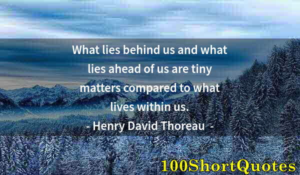 Quote by Albert Einstein: What lies behind us and what lies ahead of us are tiny matters compared to what lives within us.