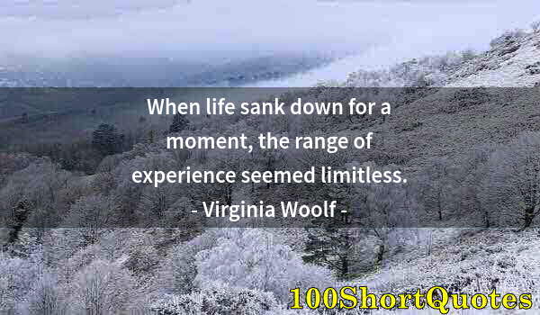 Quote by Albert Einstein: When life sank down for a moment, the range of experience seemed limitless.