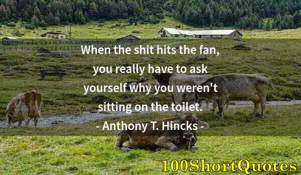 Quote by Albert Einstein: When the shit hits the fan, you really have to ask yourself why you weren't sitting on the toilet.