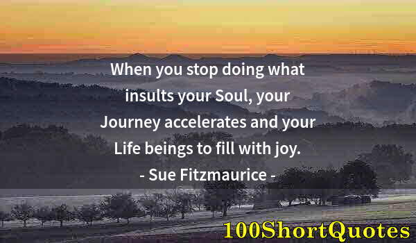 Quote by Albert Einstein: When you stop doing what insults your Soul, your Journey accelerates and your Life beings to fill wi...