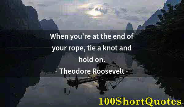 Quote by Albert Einstein: When you're at the end of your rope, tie a knot and hold on.