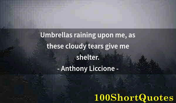 Quote by Albert Einstein: Umbrellas raining upon me, as these cloudy tears give me shelter.