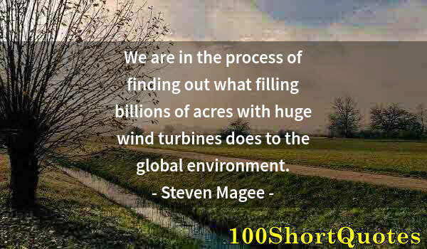 Quote by Albert Einstein: We are in the process of finding out what filling billions of acres with huge wind turbines does to ...