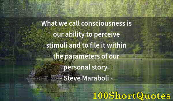 Quote by Albert Einstein: What we call consciousness is our ability to perceive stimuli and to file it within the parameters o...