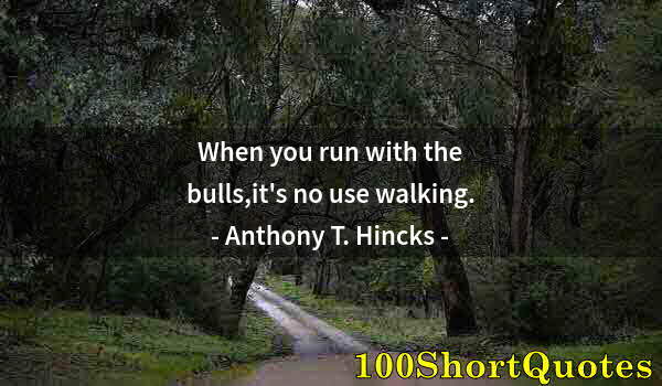 Quote by Albert Einstein: When you run with the bulls,it's no use walking.