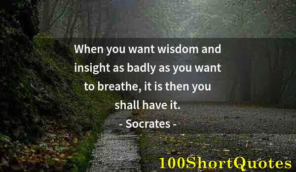 Quote by Albert Einstein: When you want wisdom and insight as badly as you want to breathe, it is then you shall have it.