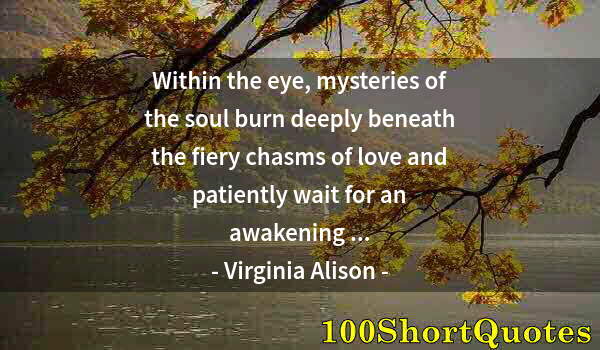 Quote by Albert Einstein: Within the eye, mysteries of the soul burn deeply beneath the fiery chasms of love and patiently wai...