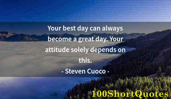 Quote by Albert Einstein: Your best day can always become a great day. Your attitude solely depends on this.