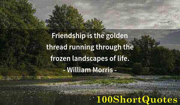 Quote by Albert Einstein: Friendship is the golden thread running through the frozen landscapes of life.