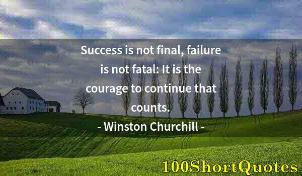 Quote by Albert Einstein: Success is not final, failure is not fatal: It is the courage to continue that counts.