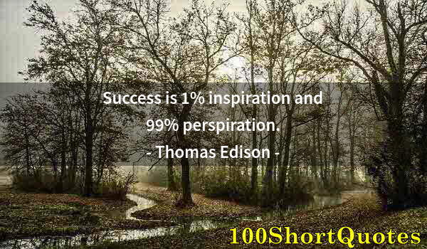 Quote by Albert Einstein: Success is 1% inspiration and 99% perspiration.