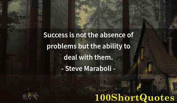 Quote by Albert Einstein: Success is not the absence of problems but the ability to deal with them.