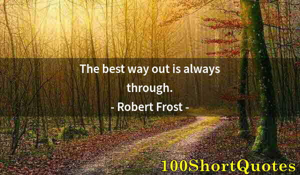 Quote by Albert Einstein: The best way out is always through.