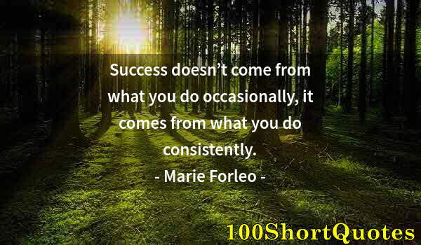 Quote by Albert Einstein: Success doesn’t come from what you do occasionally, it comes from what you do consistently.