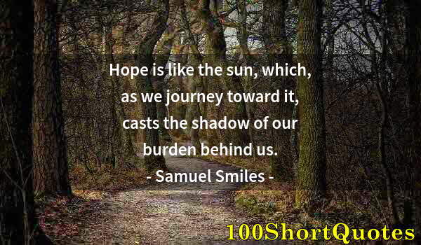 Quote by Albert Einstein: Hope is like the sun, which, as we journey toward it, casts the shadow of our burden behind us.