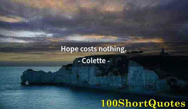 Quote by Albert Einstein: Hope costs nothing.