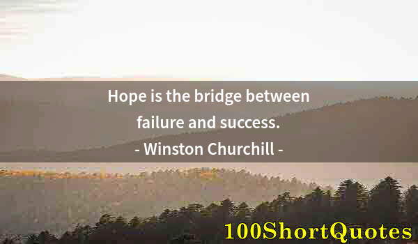 Quote by Albert Einstein: Hope is the bridge between failure and success.