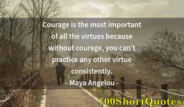 Quote by Albert Einstein: Courage is the most important of all the virtues because without courage, you can’t practice any oth...