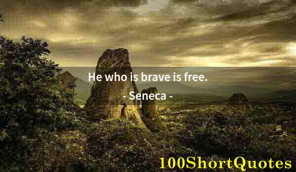 Quote by Albert Einstein: He who is brave is free.