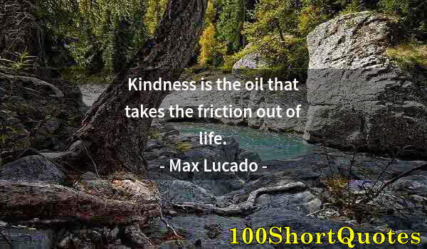 Quote by Albert Einstein: Kindness is the oil that takes the friction out of life.