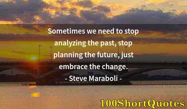 Quote by Albert Einstein: Sometimes we need to stop analyzing the past, stop planning the future, just embrace the change.