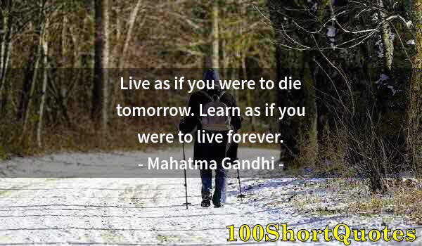 Quote by Albert Einstein: Live as if you were to die tomorrow. Learn as if you were to live forever.