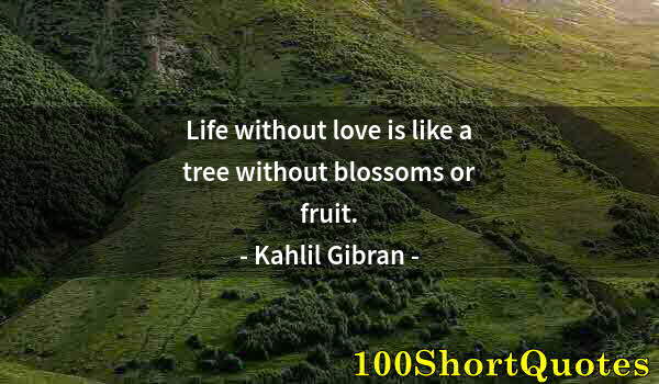 Quote by Albert Einstein: Life without love is like a tree without blossoms or fruit.