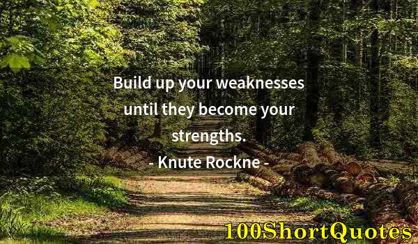 Quote by Albert Einstein: Build up your weaknesses until they become your strengths.