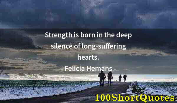 Quote by Albert Einstein: Strength is born in the deep silence of long-suffering hearts.