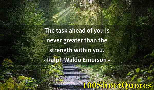 Quote by Albert Einstein: The task ahead of you is never greater than the strength within you.