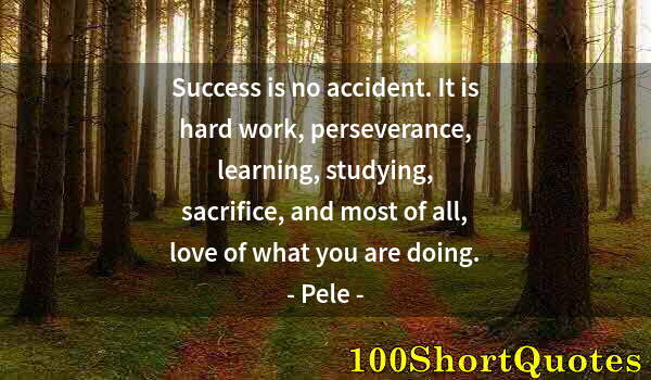 Quote by Albert Einstein: Success is no accident. It is hard work, perseverance, learning, studying, sacrifice, and most of al...