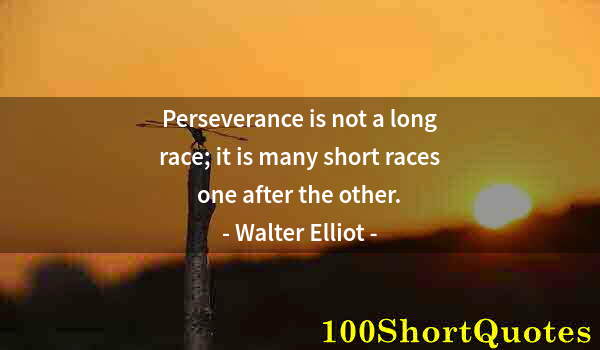 Quote by Albert Einstein: Perseverance is not a long race; it is many short races one after the other.