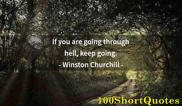 Quote by Albert Einstein: If you are going through hell, keep going.