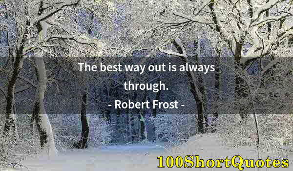 Quote by Albert Einstein: The best way out is always through.