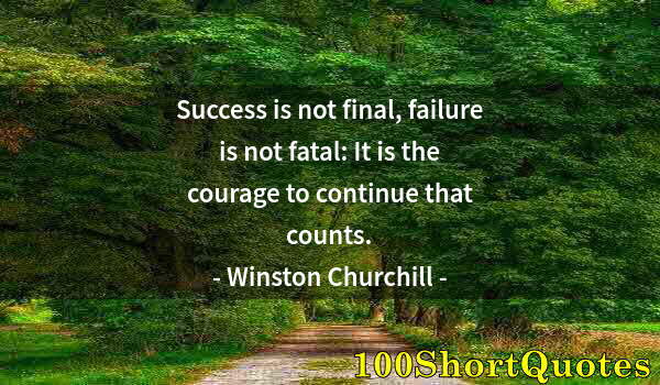 Quote by Albert Einstein: Success is not final, failure is not fatal: It is the courage to continue that counts.