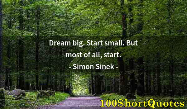 Quote by Albert Einstein: Dream big. Start small. But most of all, start.