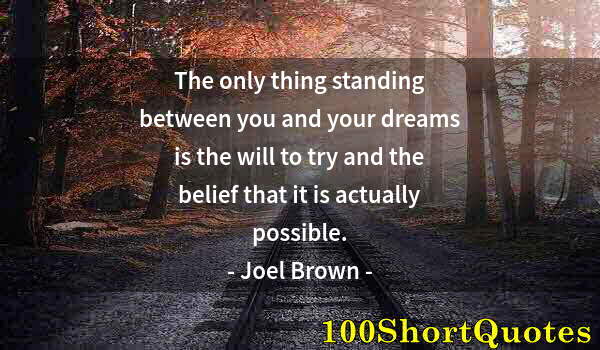 Quote by Albert Einstein: The only thing standing between you and your dreams is the will to try and the belief that it is act...