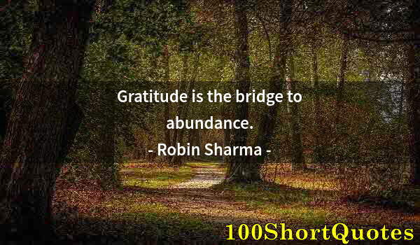 Quote by Albert Einstein: Gratitude is the bridge to abundance.