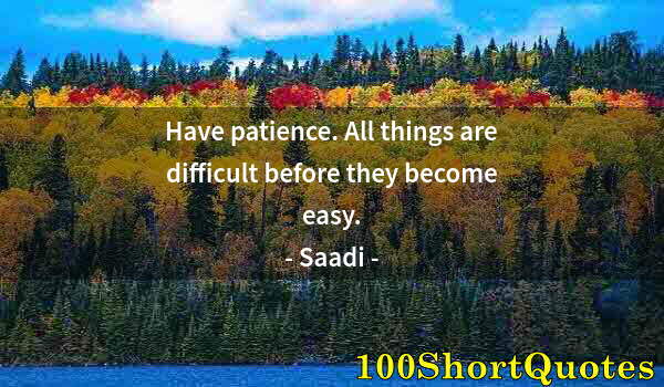 Quote by Albert Einstein: Have patience. All things are difficult before they become easy.