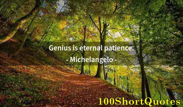 Quote by Albert Einstein: Genius is eternal patience.