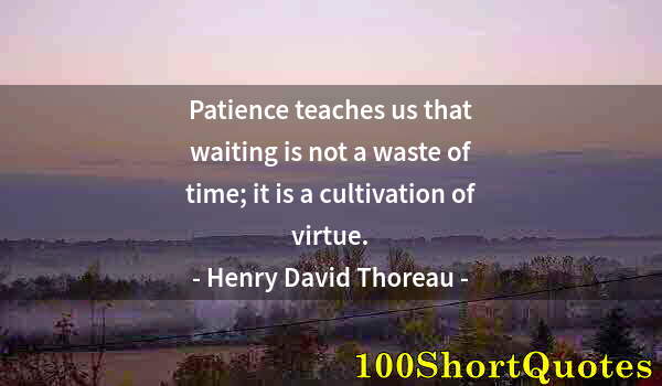 Quote by Albert Einstein: Patience teaches us that waiting is not a waste of time; it is a cultivation of virtue.