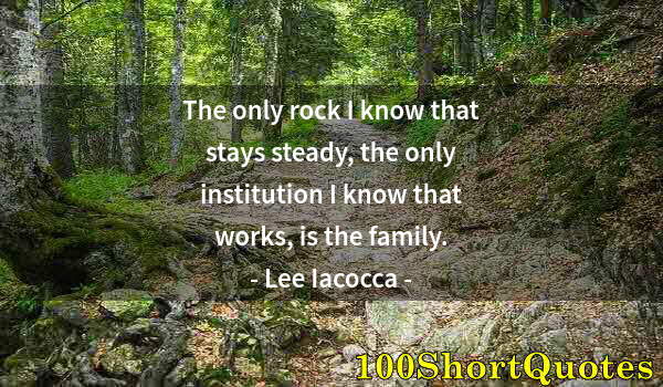 Quote by Albert Einstein: The only rock I know that stays steady, the only institution I know that works, is the family.